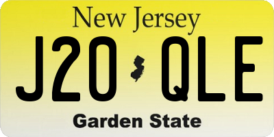 NJ license plate J20QLE