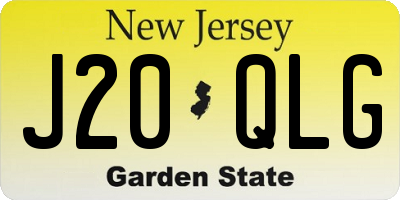 NJ license plate J20QLG
