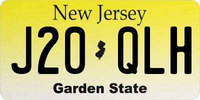 NJ license plate J20QLH
