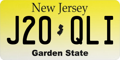 NJ license plate J20QLI