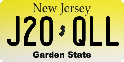NJ license plate J20QLL