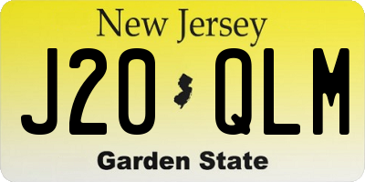 NJ license plate J20QLM