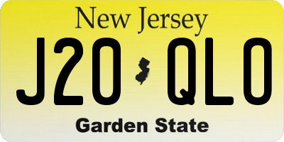 NJ license plate J20QLO