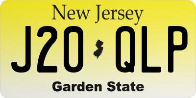 NJ license plate J20QLP