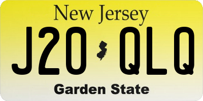 NJ license plate J20QLQ