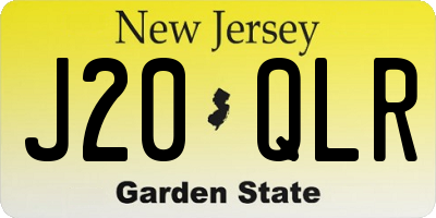 NJ license plate J20QLR