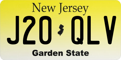 NJ license plate J20QLV