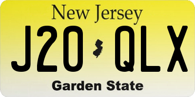 NJ license plate J20QLX
