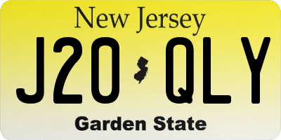 NJ license plate J20QLY