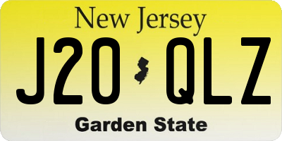 NJ license plate J20QLZ