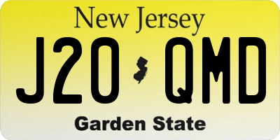 NJ license plate J20QMD