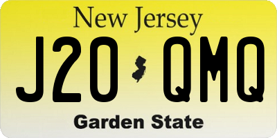 NJ license plate J20QMQ