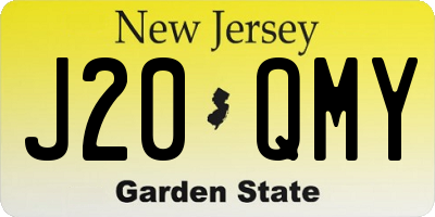 NJ license plate J20QMY
