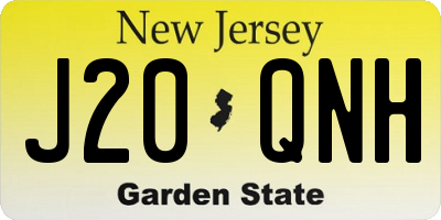 NJ license plate J20QNH
