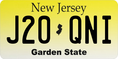 NJ license plate J20QNI