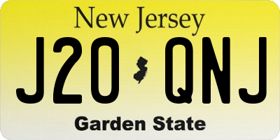 NJ license plate J20QNJ