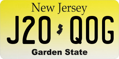 NJ license plate J20QOG