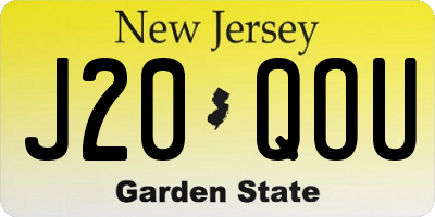 NJ license plate J20QOU
