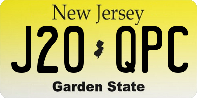 NJ license plate J20QPC