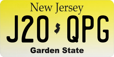 NJ license plate J20QPG
