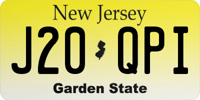 NJ license plate J20QPI