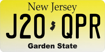 NJ license plate J20QPR