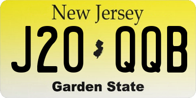 NJ license plate J20QQB