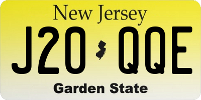 NJ license plate J20QQE