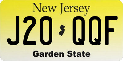NJ license plate J20QQF