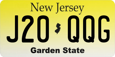NJ license plate J20QQG