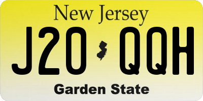 NJ license plate J20QQH