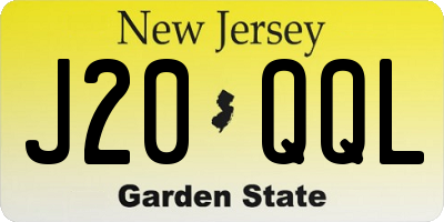 NJ license plate J20QQL
