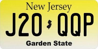 NJ license plate J20QQP