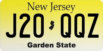 NJ license plate J20QQZ