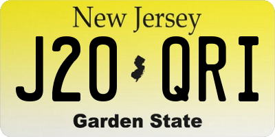 NJ license plate J20QRI