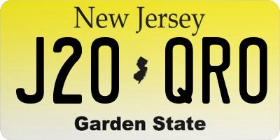 NJ license plate J20QRO