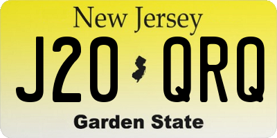 NJ license plate J20QRQ