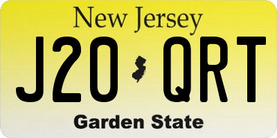 NJ license plate J20QRT