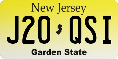 NJ license plate J20QSI