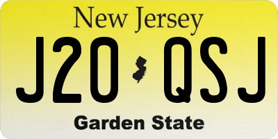 NJ license plate J20QSJ