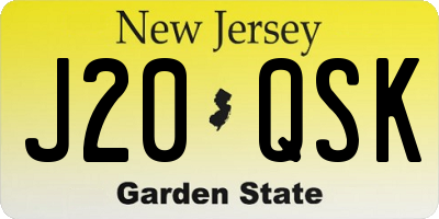 NJ license plate J20QSK