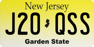 NJ license plate J20QSS