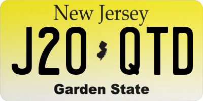 NJ license plate J20QTD