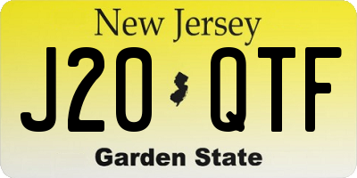 NJ license plate J20QTF