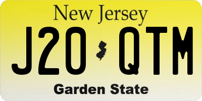 NJ license plate J20QTM