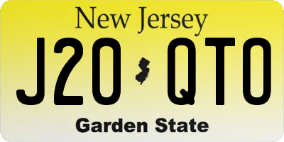 NJ license plate J20QTO