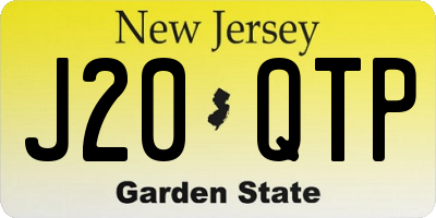 NJ license plate J20QTP