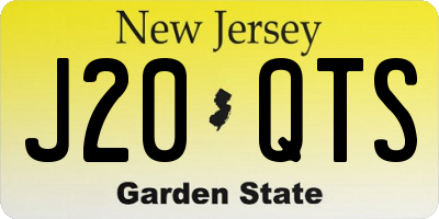 NJ license plate J20QTS