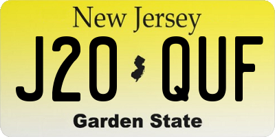 NJ license plate J20QUF