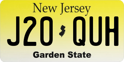 NJ license plate J20QUH